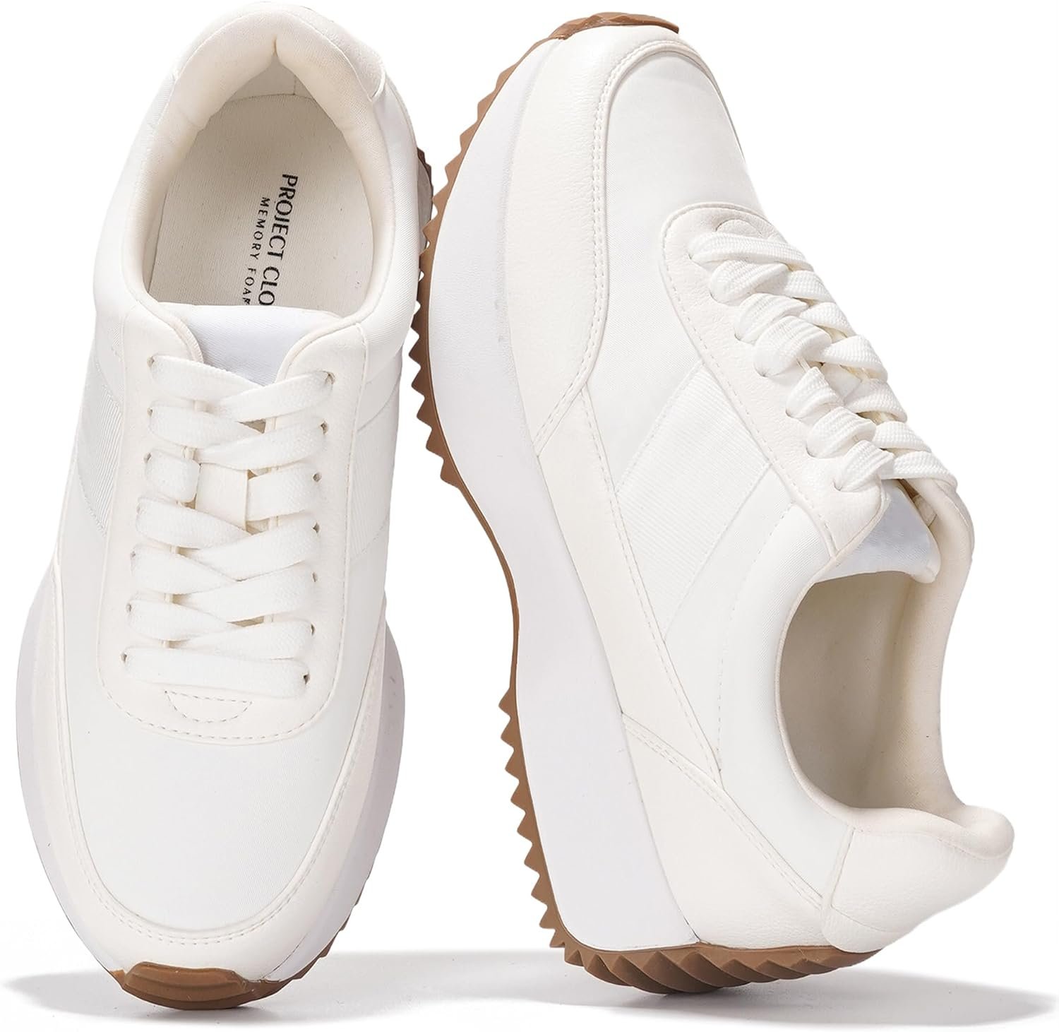 Project Cloud Womens Sneakers – Memory Foam Insole and Lightweight Spring Shoes – Non-Slip Lace Up Trendy Shoes – Fashion Sneakers for Women 2026
