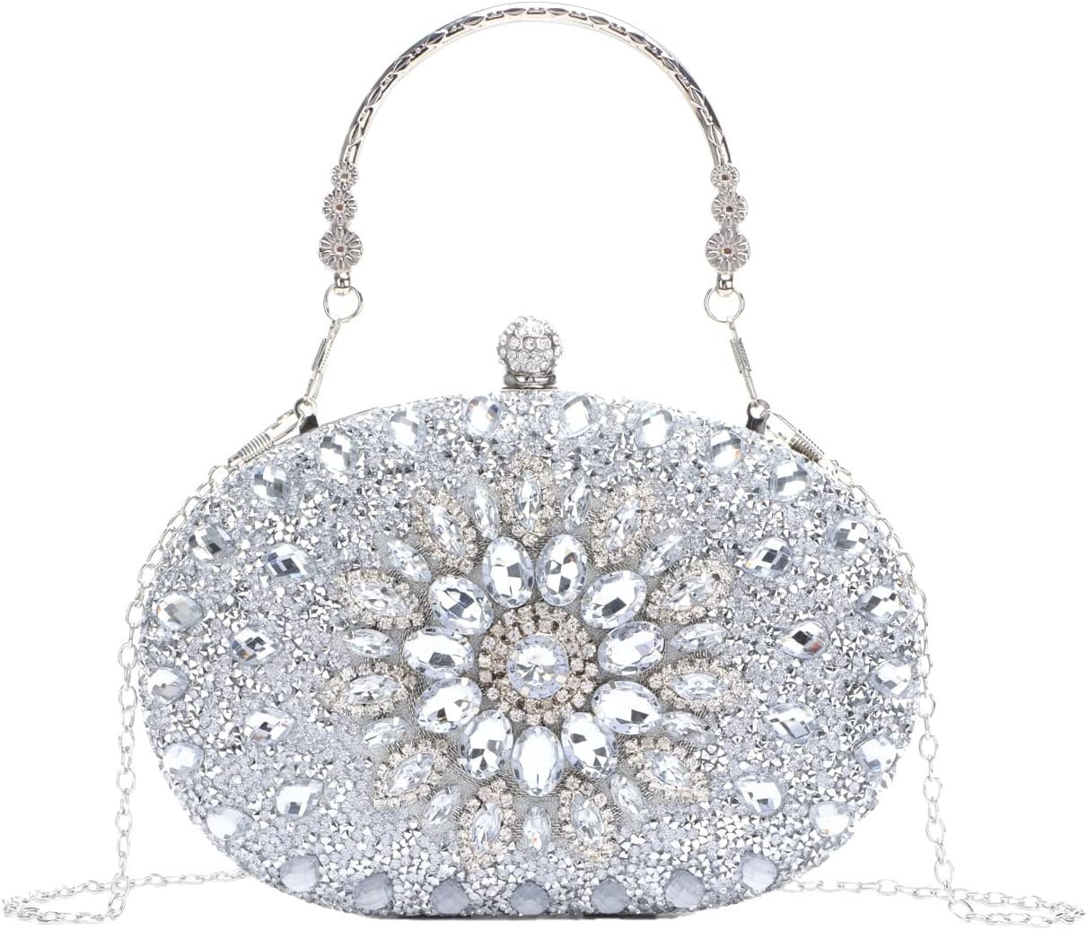 Women Crystal Clutch Purse Rhinestone Evening Handbags for Wedding Party