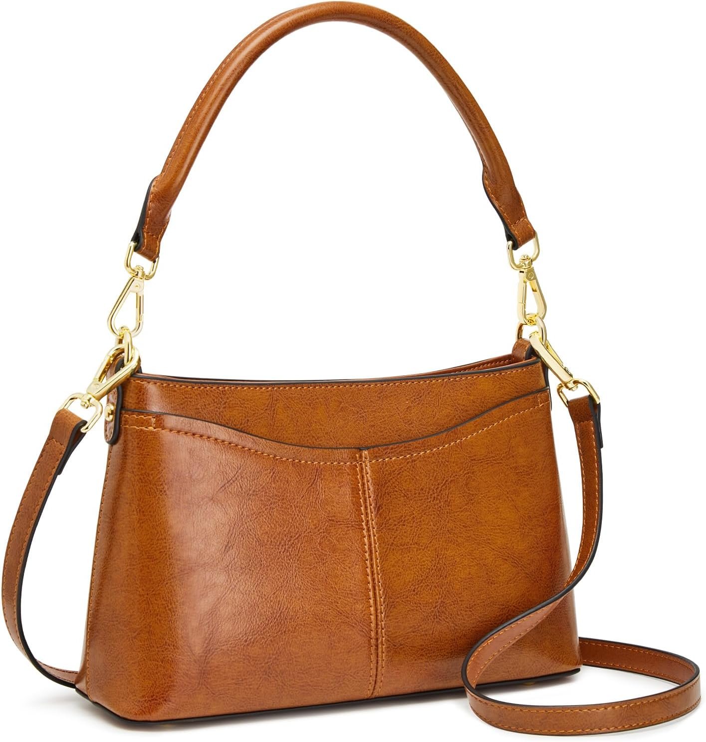 Kattee Genuine Leather Crossbody Bags for Women Small Shoulder Purse Handbags with 2 Detachable Straps 6 Card Slots