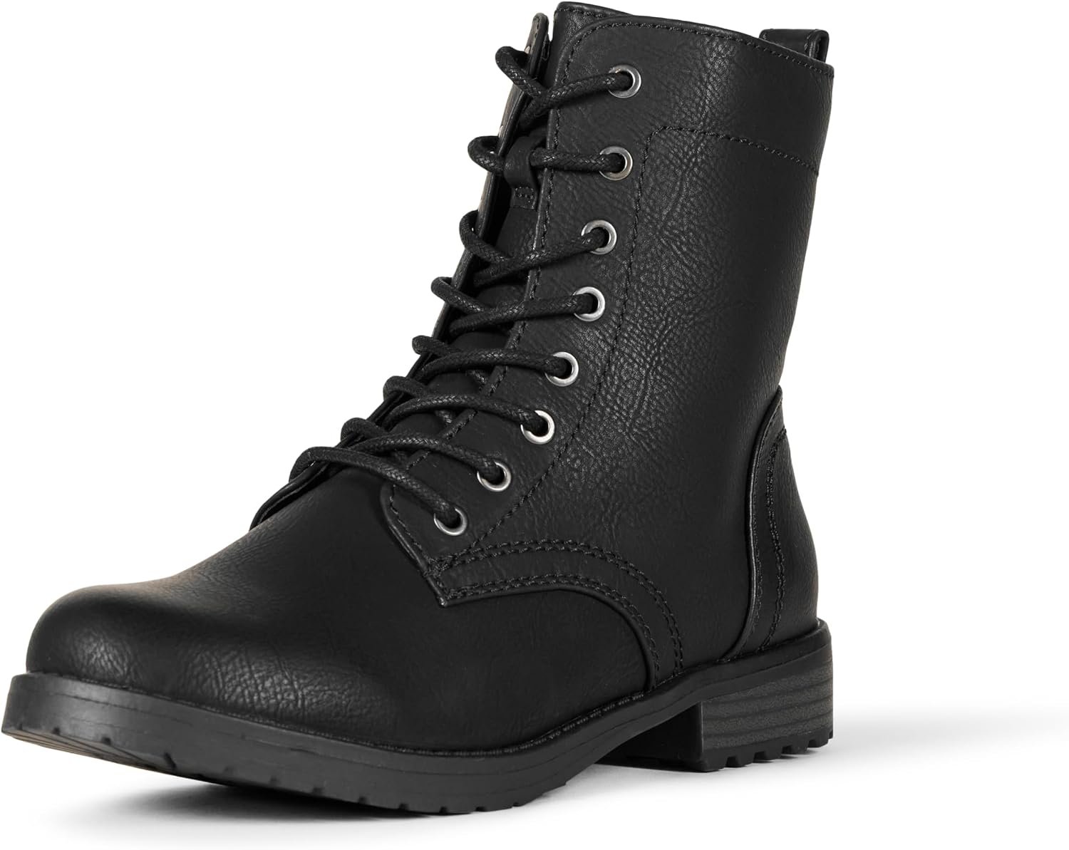 Amazon Essentials Women’s Lace-Up Combat Boots with Lug Sole and Side Zipper