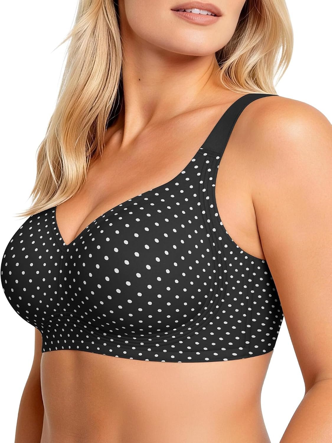 OEAK Womens Wireless Jelly Bra Plus Size Supportive Seamless Bras Full Coverage Push Up Comfortable No Underwire Tshirt Bras