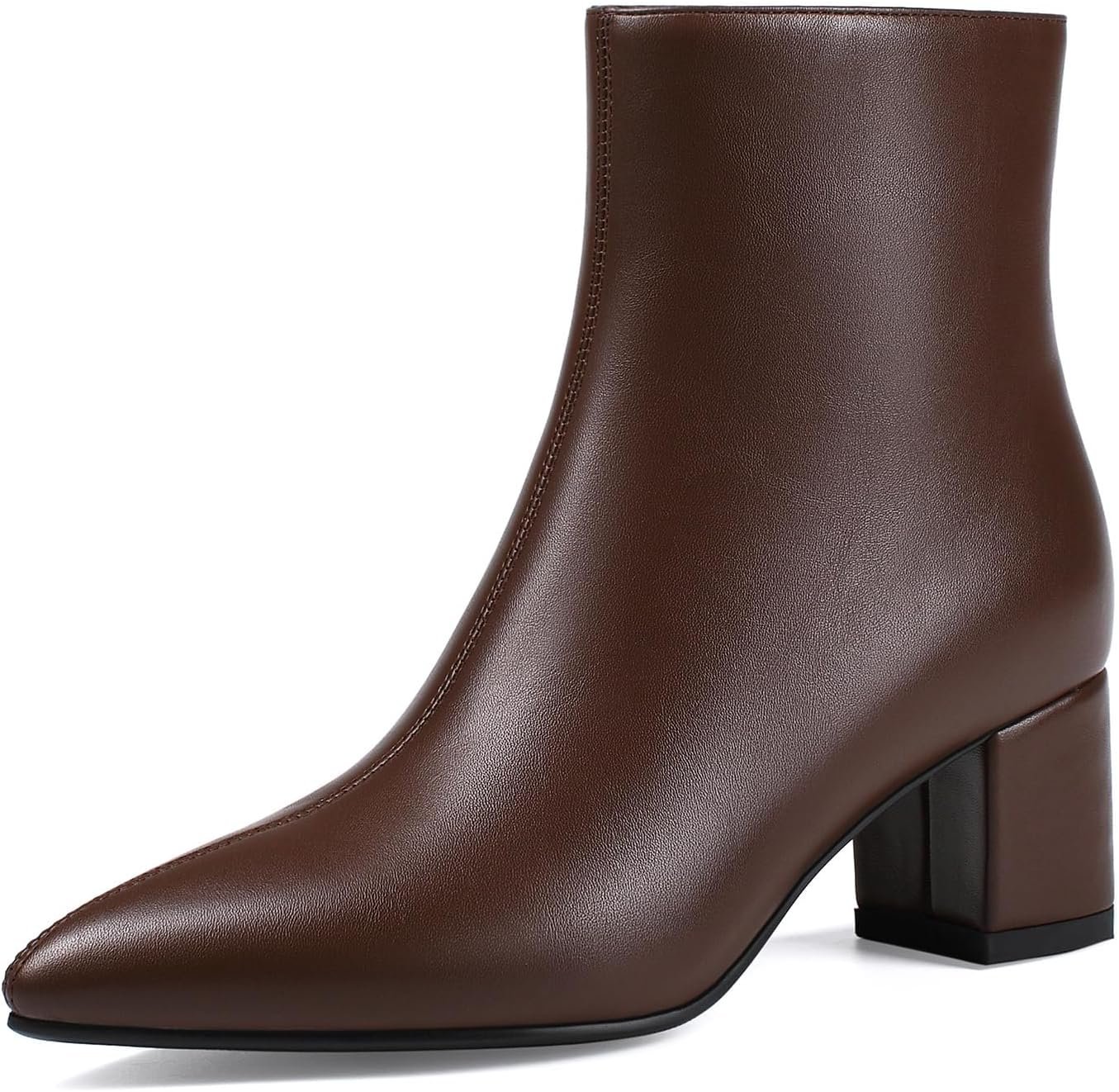 Women’s Ankle Boots Pointed Toe Chunky Block Heel Short Boots for Women Low Heeled Booties