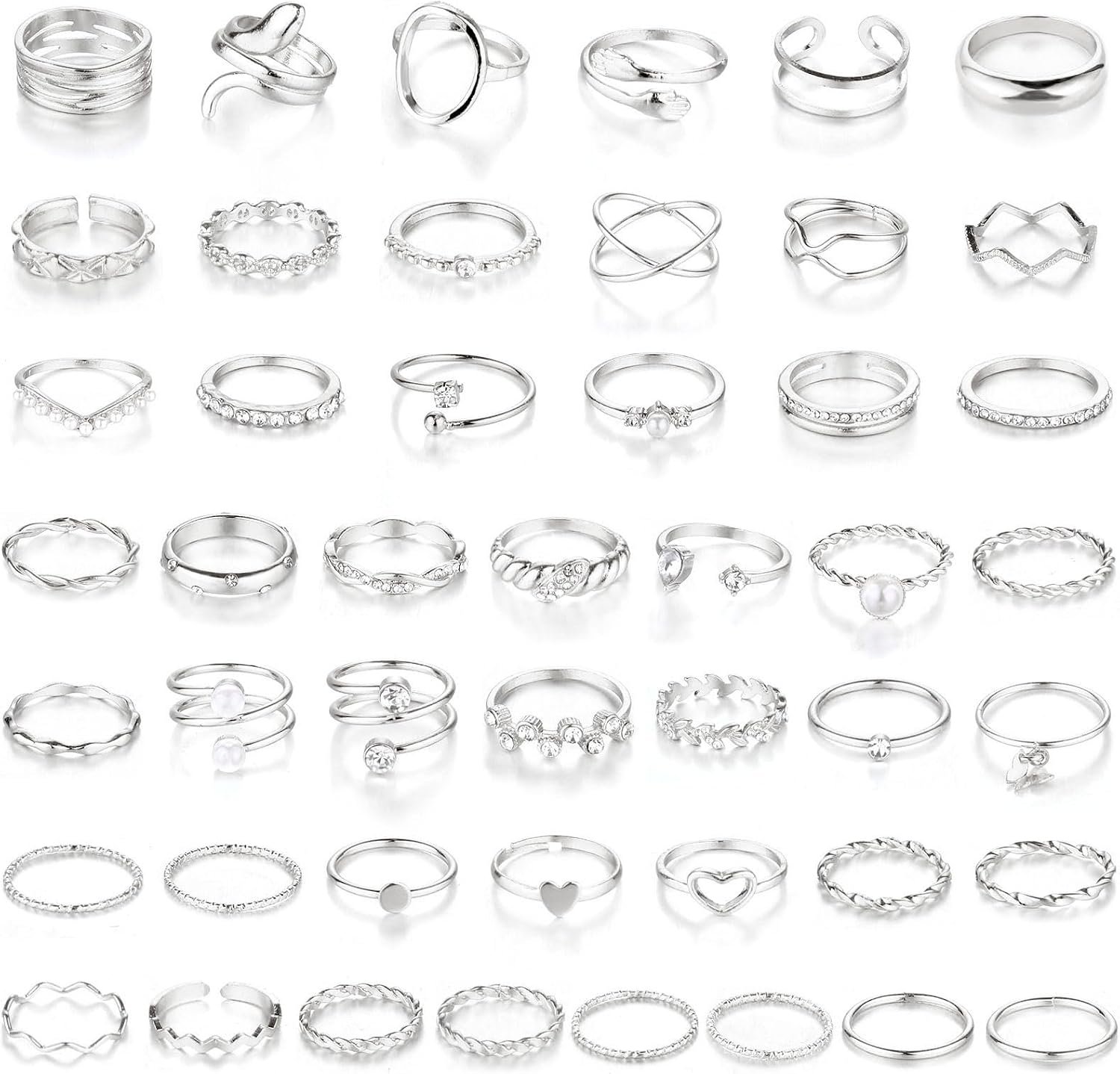 CHICUTIE Gold Knuckle Rings Set For Women Stackable Joint Finger Midi Rings Dainty Cubic Crystal Zirconia Simple Hollow Twist Cute Rings Pack Jewelry Gift