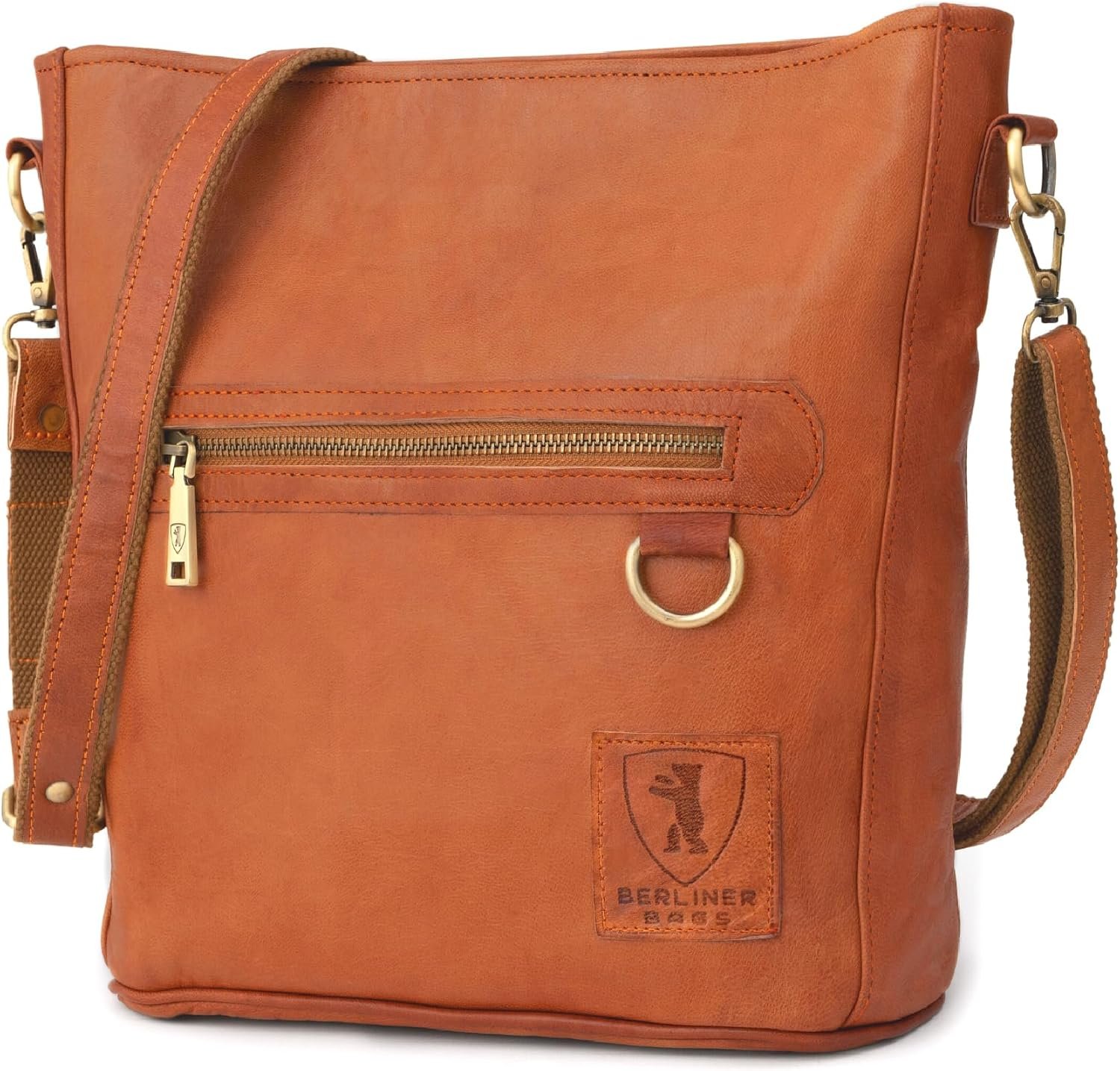 BERLINER BAGS Vintage Genuine Leather Shoulder Bag Siena, Handbag, Crossbody Bag for Women