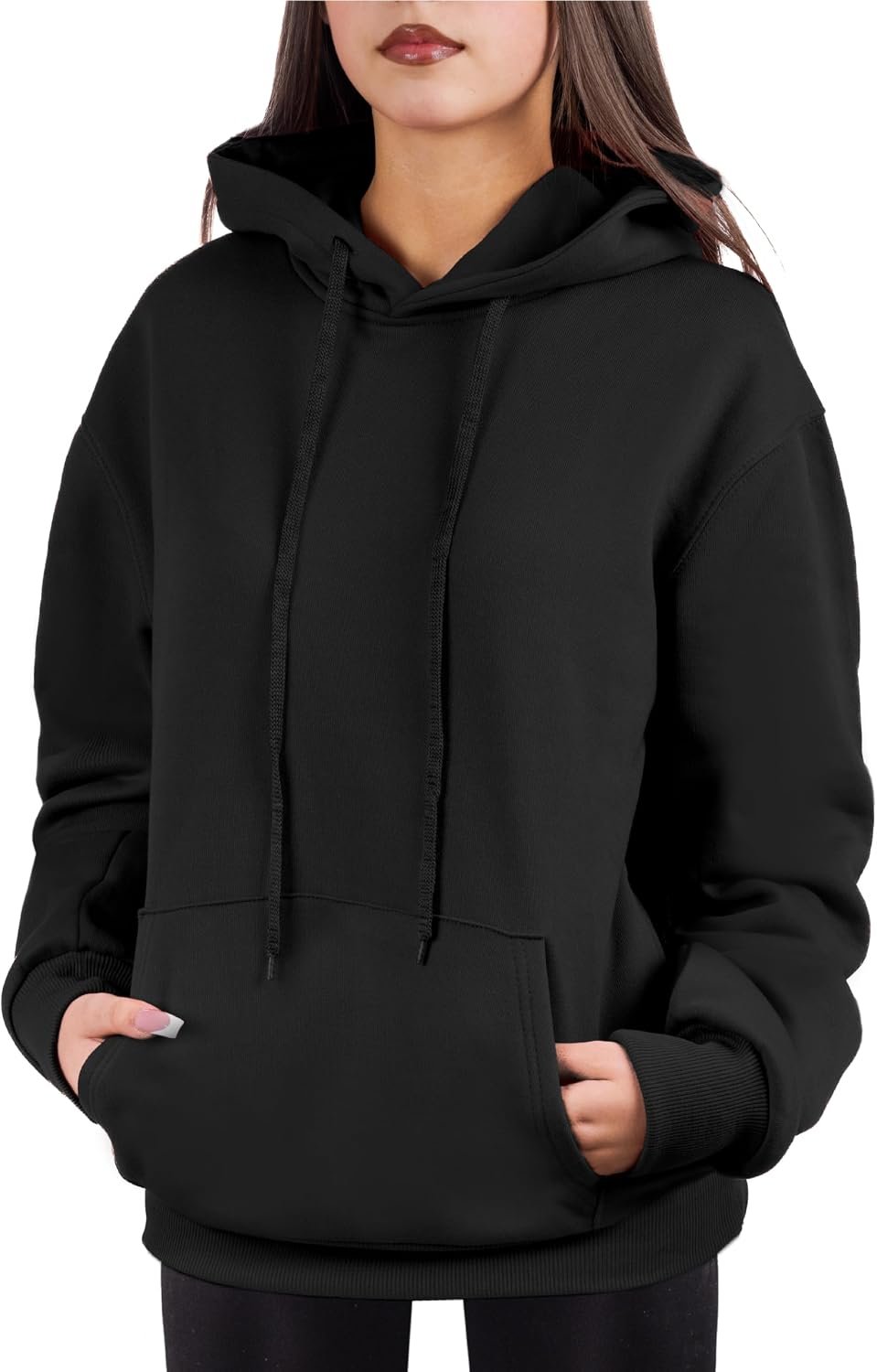 Oversized Pullover Hoodie for Women Soft Fleece Cotton Blend, Cozy Everyday Sweatshirt