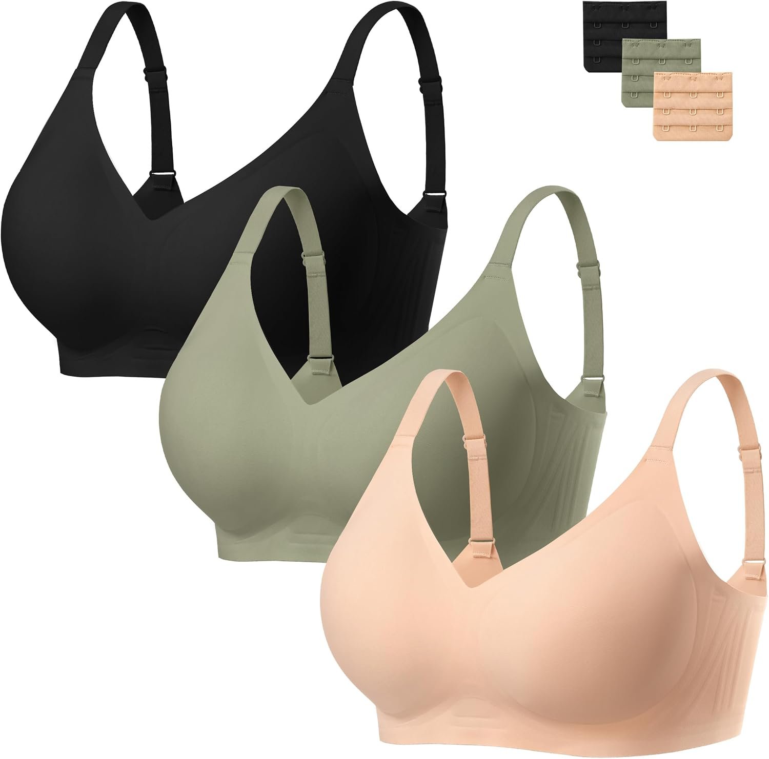 habibee Jelly Bra for Women No Underwire Comfort Seamless Bras Push Up Wireless Bras Full Coverage Bralettes