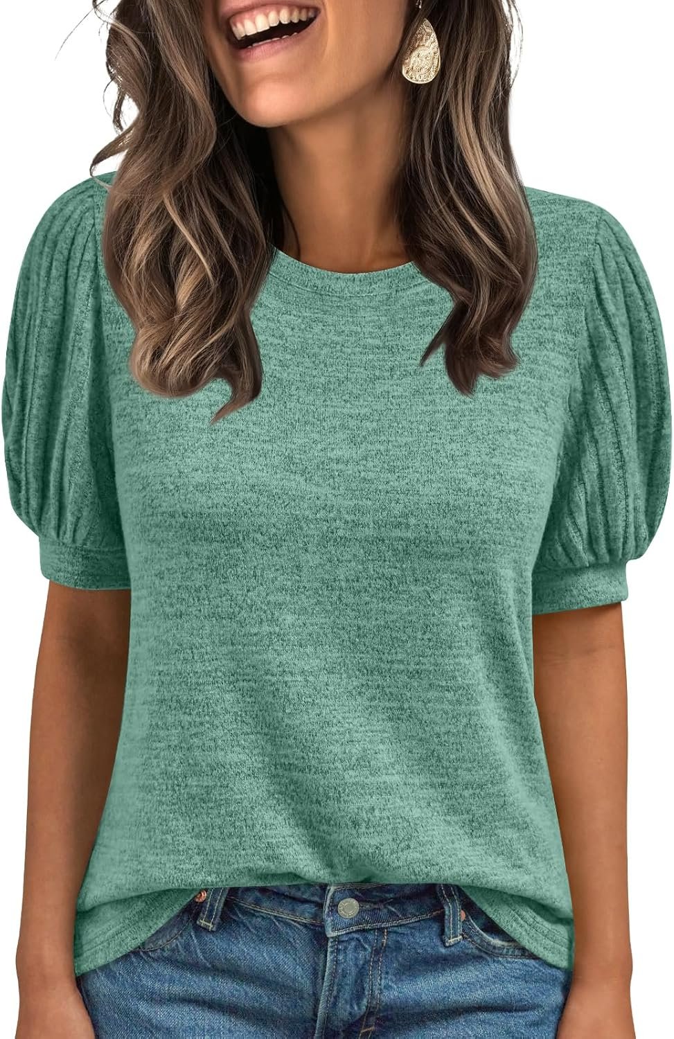 AUTOMET Womens Summer Short Sleeve Sweater Dressy Business Casual Blouses 2026