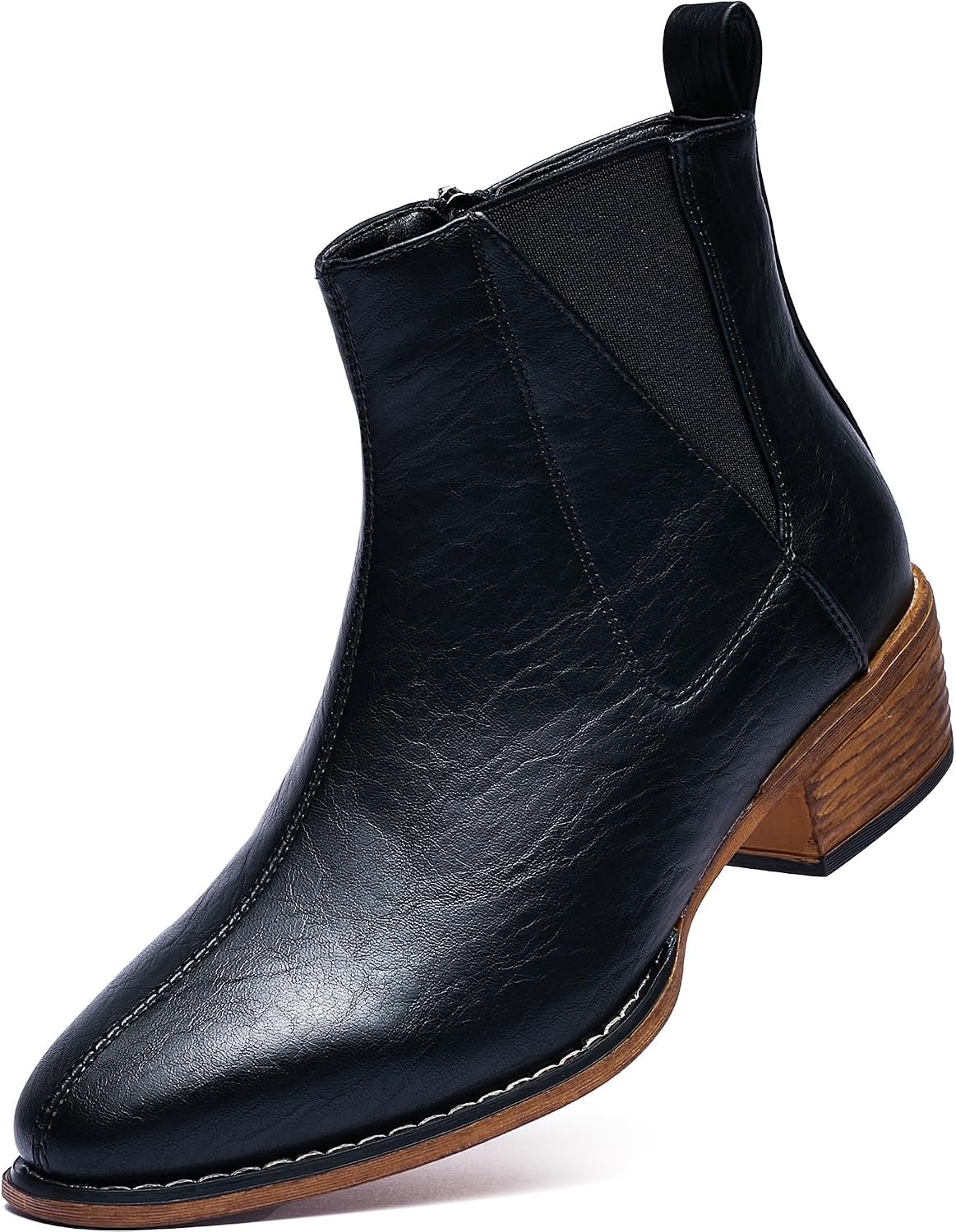 Women’s Ankle Boots Mid-height Heels Chelsea Zipper Dressy Booties
