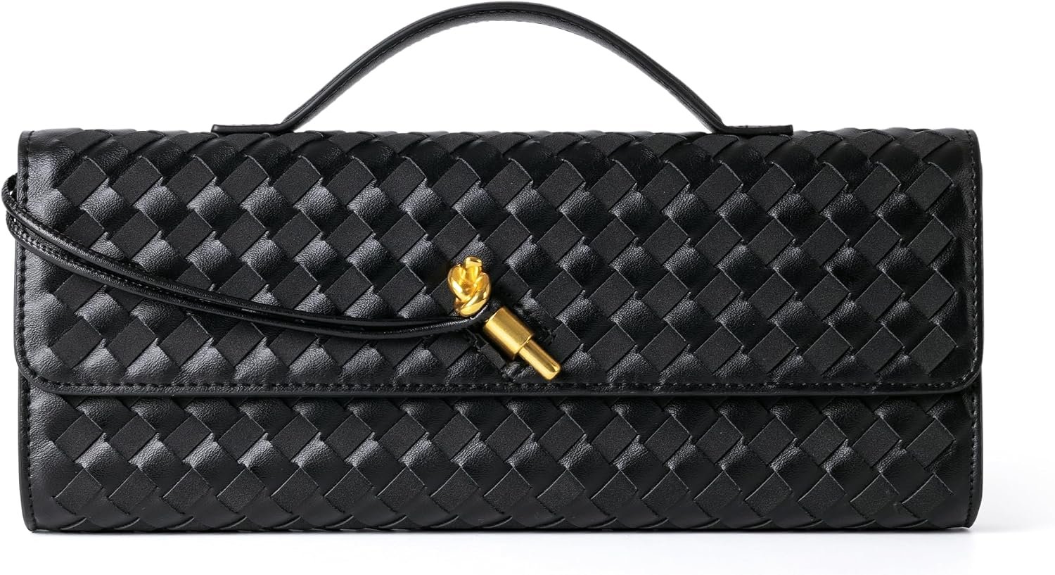 Joryin Woven Purse for Women Evening Clutch Woven Leather & Suede Handbags Crossbody Bag Suede Purse Formal Evening Bag