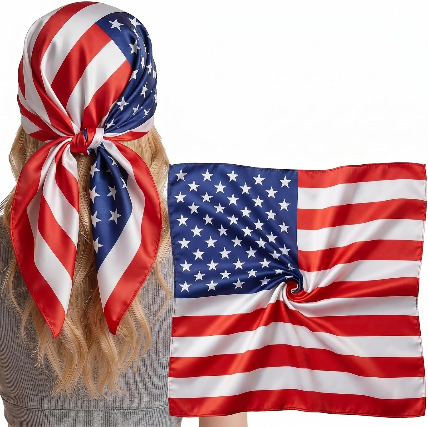 Head Scarf for Women – Fashion Silk-Like Neck Bandana Hair Wrap, Large Square Headscarf for Gift 27.5 x 27.5 inches