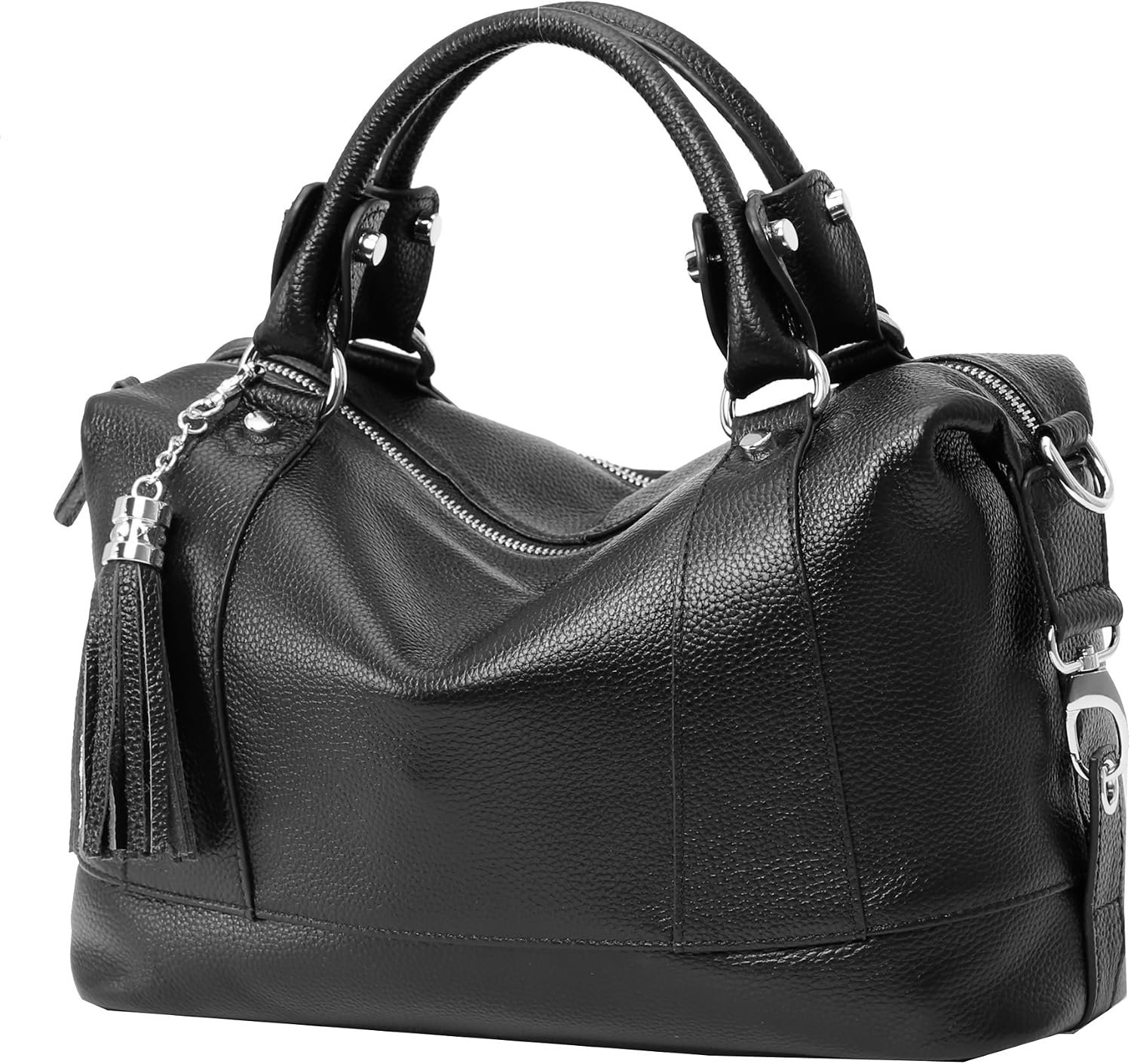 HESHE Womens Genuine Leather Purse Satchel Tote Bags Ladies Real Leather Bags Crossbody Handbags