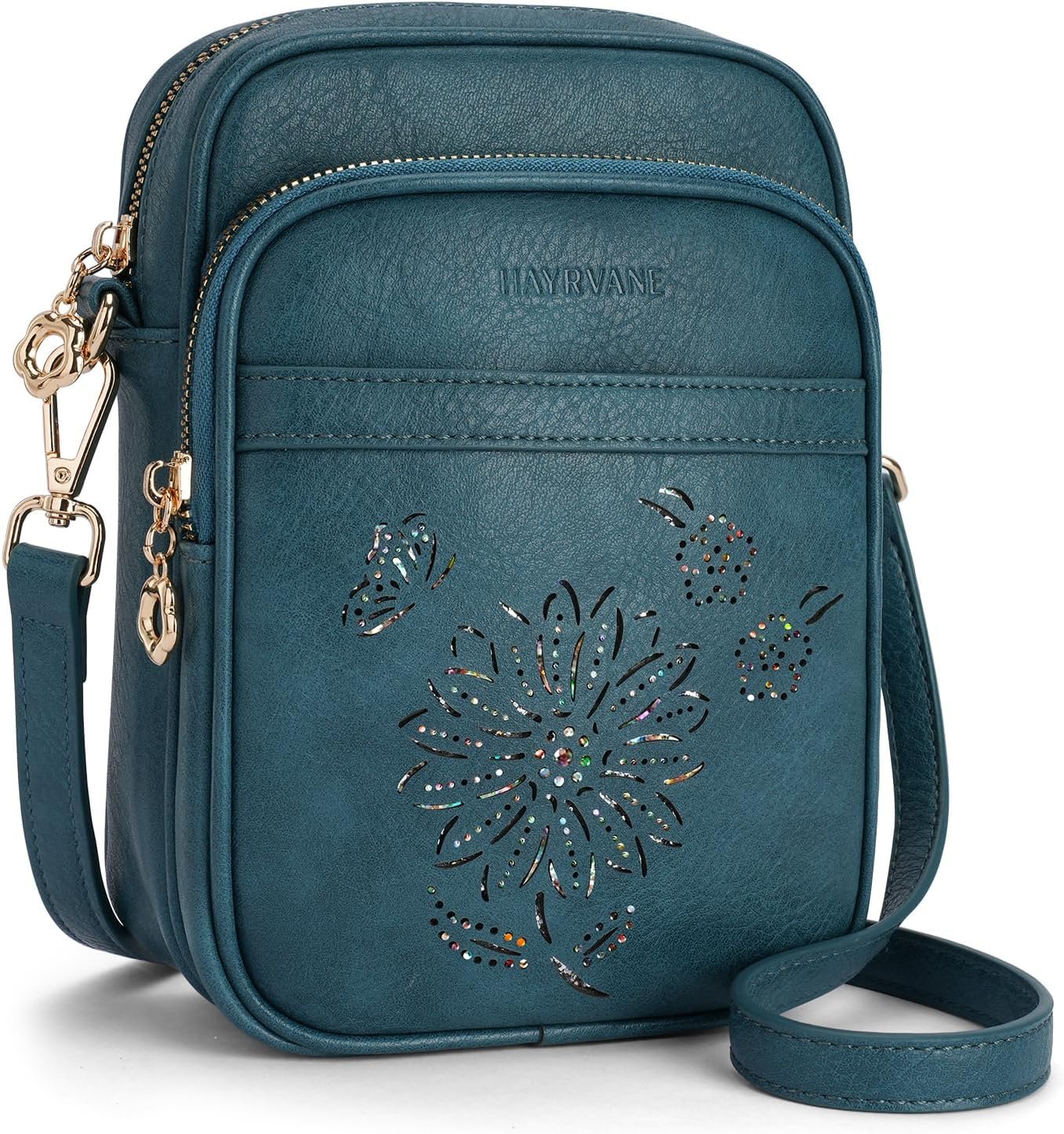 Small Crossbody Bags for Women, RFID Phone Purse with Card Slots, Triple Compartments Lightweight Shoulder Bag