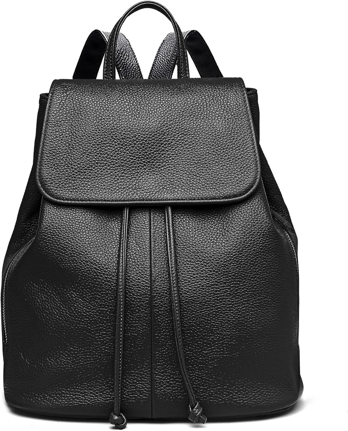 BOYATU Leather Backpack Purse for Women Fashion Design Ladies Shoulder Bag | Full-Grain Leather | Work Commuter & City Travel | Fashion RFID Pocket Bag | Compact Everyday Essentials (Black)