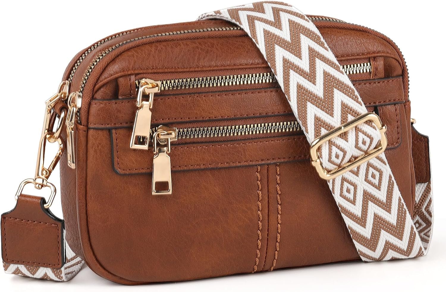 TANTOMI Crossbody Bags for Women, 6-Pockets Cross Body Purse, Vegan Leather Handbags Shoulder Bag for Travel, Gifts for Women