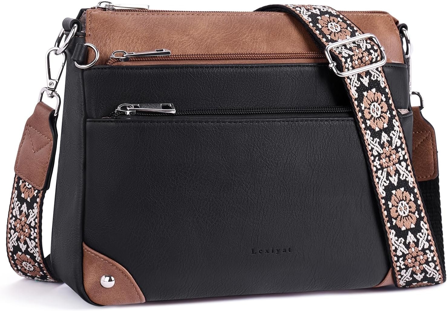Crossbody Bags for Women Rfid Travel Crossbody Purses Leather Handbags Medium Shoulder bag with Adjustable Strap
