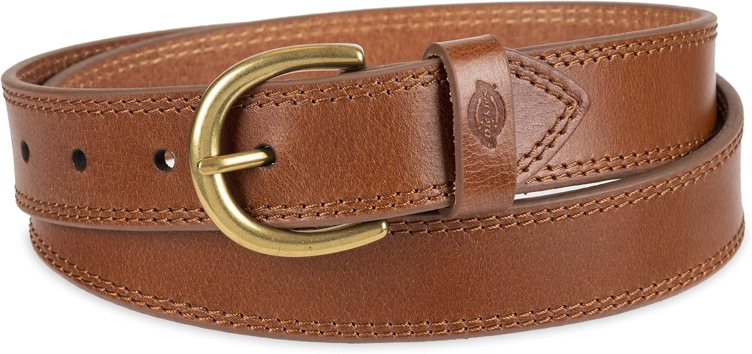 Dickies Women’s Casual Leather Jean Workwear Belt With Round Harness Buckle