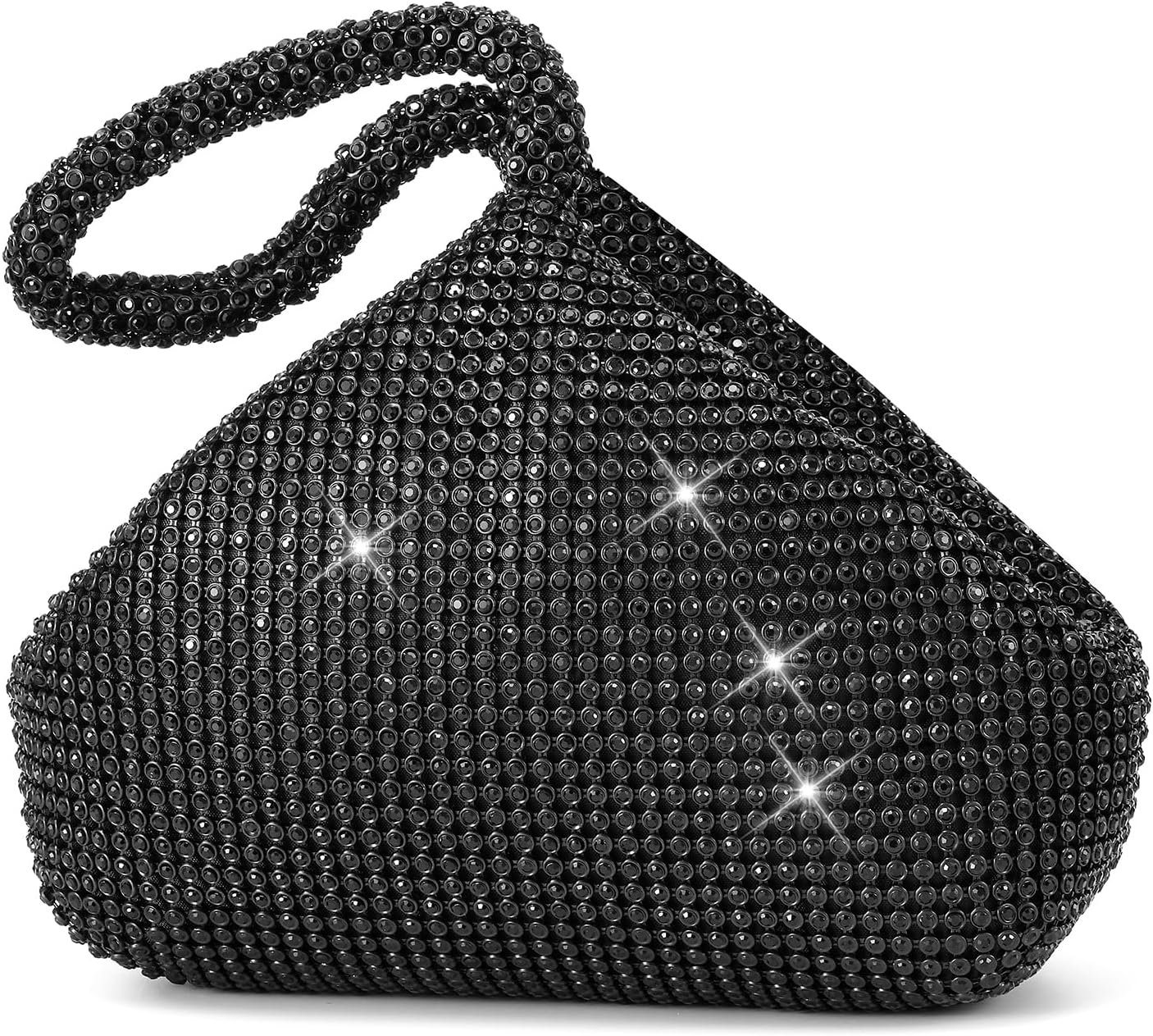 Rhinestone Clutch Purses Evening Handbags for Women’s Vintage Elegant Triangle Purse for 1920s Party Wedding