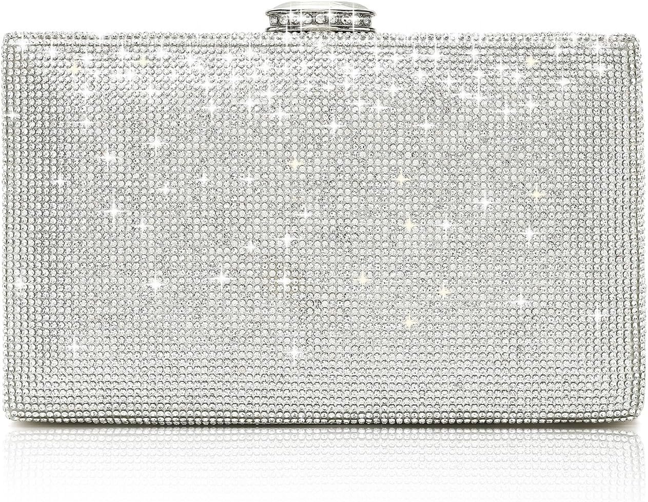 CARIEDO Women’s Sparkling Clutch Purse Elegant Glitter Evening Bags Bling Evening Handbag for Dance Wedding Party Prom Bride
