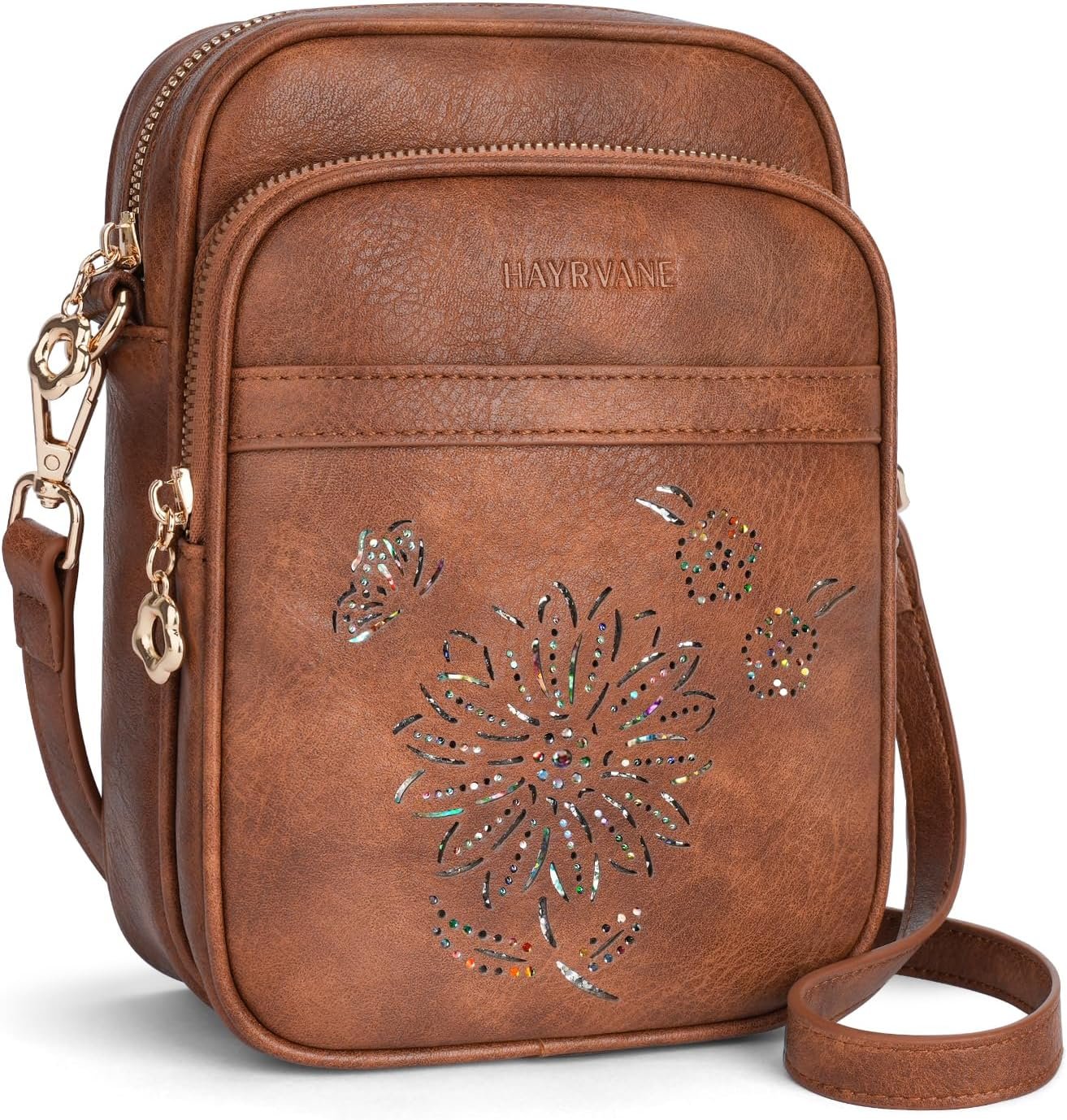 Small Crossbody Bags for Women, RFID Phone Purse with Card Slots, Triple Compartments Lightweight Shoulder Bag