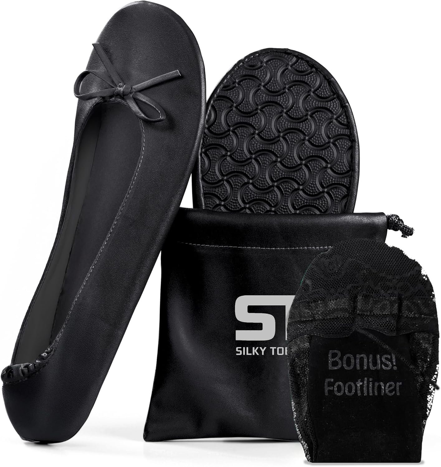 Silky Toes Foldable Flat Shoes for Women | Portable Ballet Flats for Weddings, Parties, Events, Travel |Comfortable Cushioned