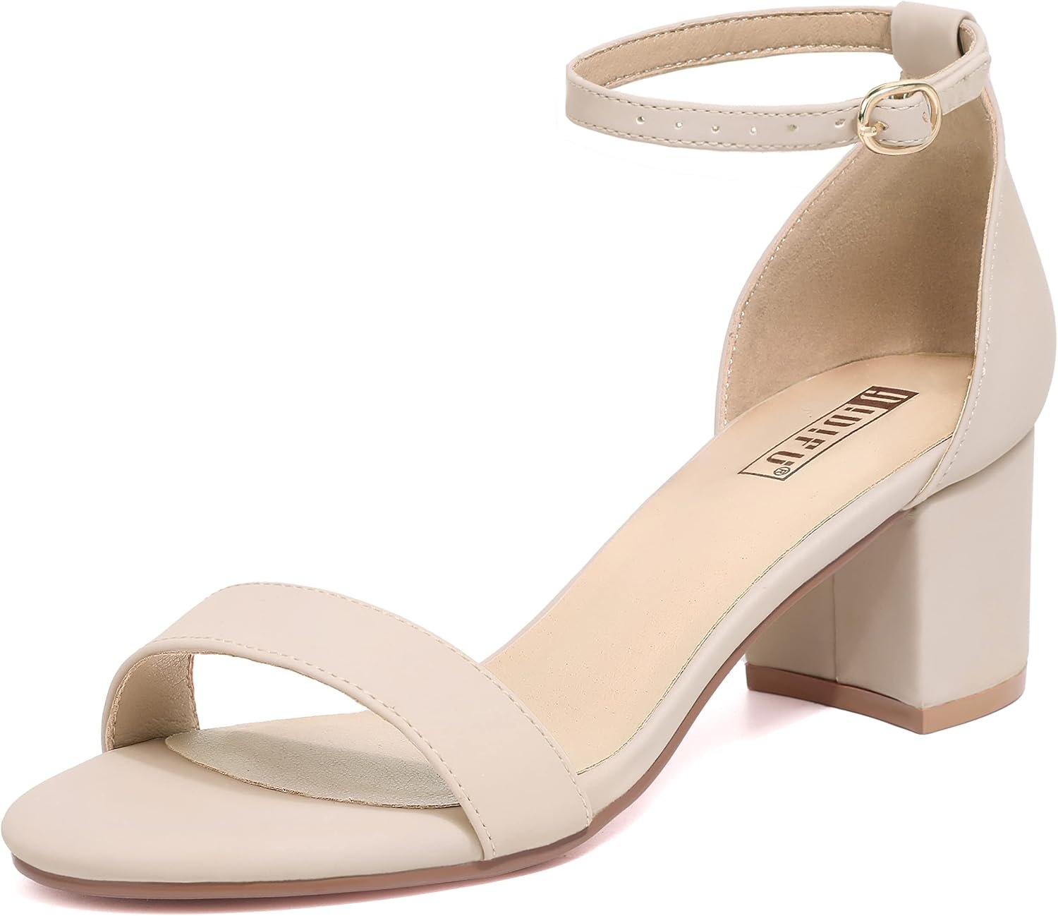 IDIFU Women’s Cookie-LO Low Block Heels Chunky Sandals Ankle Strap Wedding Dress Pump Shoes