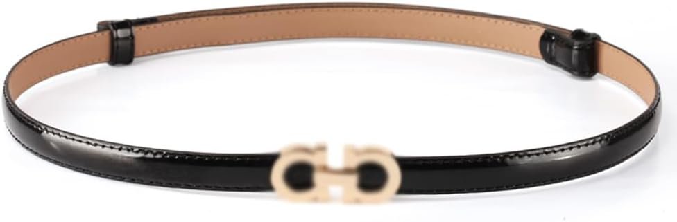 Women’s Stylish Bowknot Buckle Thin Patent Leather Waist Belt For Dress