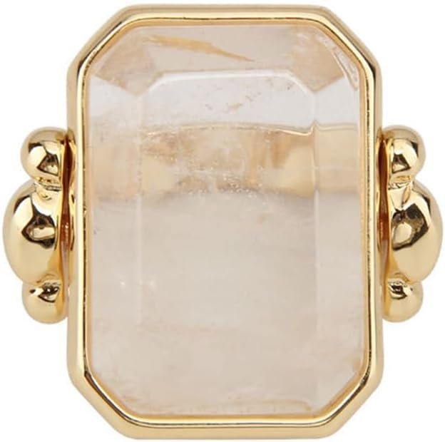 OIDIMS Natural Stone Cocktail Ring for Women Charms Gemstone Dainty Gold-Tone-Tone Band Wedding Engagement Statement Rings Comfort Fit Jewelry for Her Girlfriend Size 8