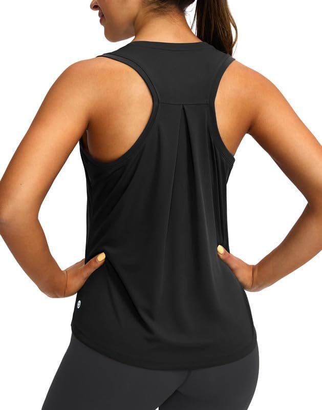 Women’s Workout Tops Racerback Athletic Tank Tops Sleeveless Loose Fit Yoga Running Gym Shirts for Women