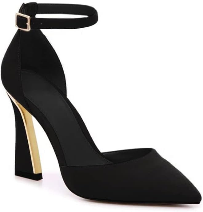 Juliet Holy Womens Pumps Point Closed Toe Heels Buckle Ankle Strap D’Orsay Heeled Sandals