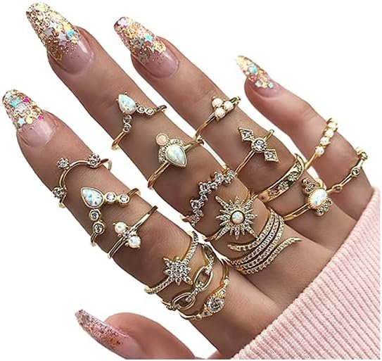 Gold Boho Ring Sets Stackable Knuckle Ring Vintage Snake Finger Rings Set Stacking Joint Midi Trendy Rings Sets for Women
