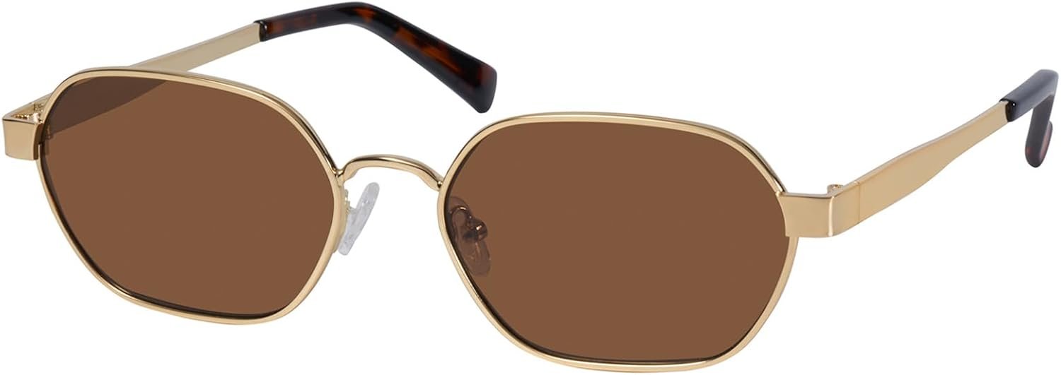 mosanana Trendy Retro Hexagon Sunglasses for Women Metal MS52593