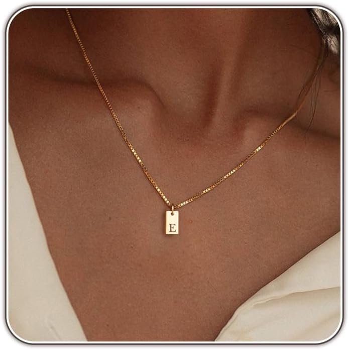 Initial Necklaces for Women 14K Gold Plated Letter Necklace Dainty Waterproof Pendant Necklace Personalized Gifts Trendy Gold Jewelry