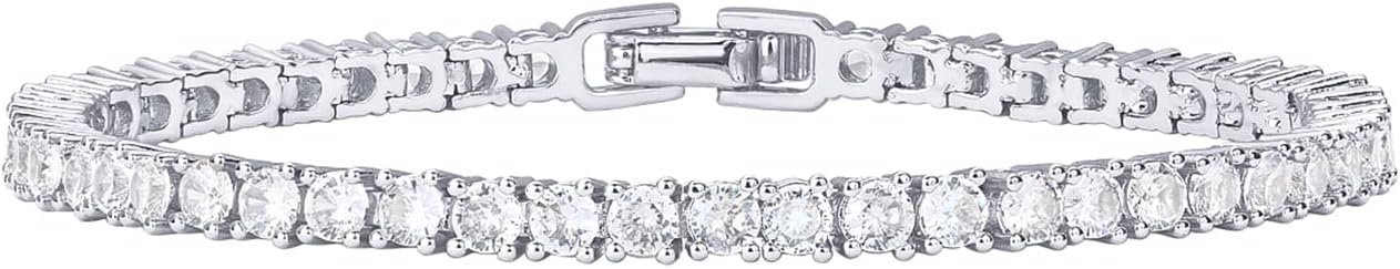 PAVOI 14K Gold Plated 3mm Cubic Zirconia Classic Tennis Bracelet | Gold Bracelets for Women