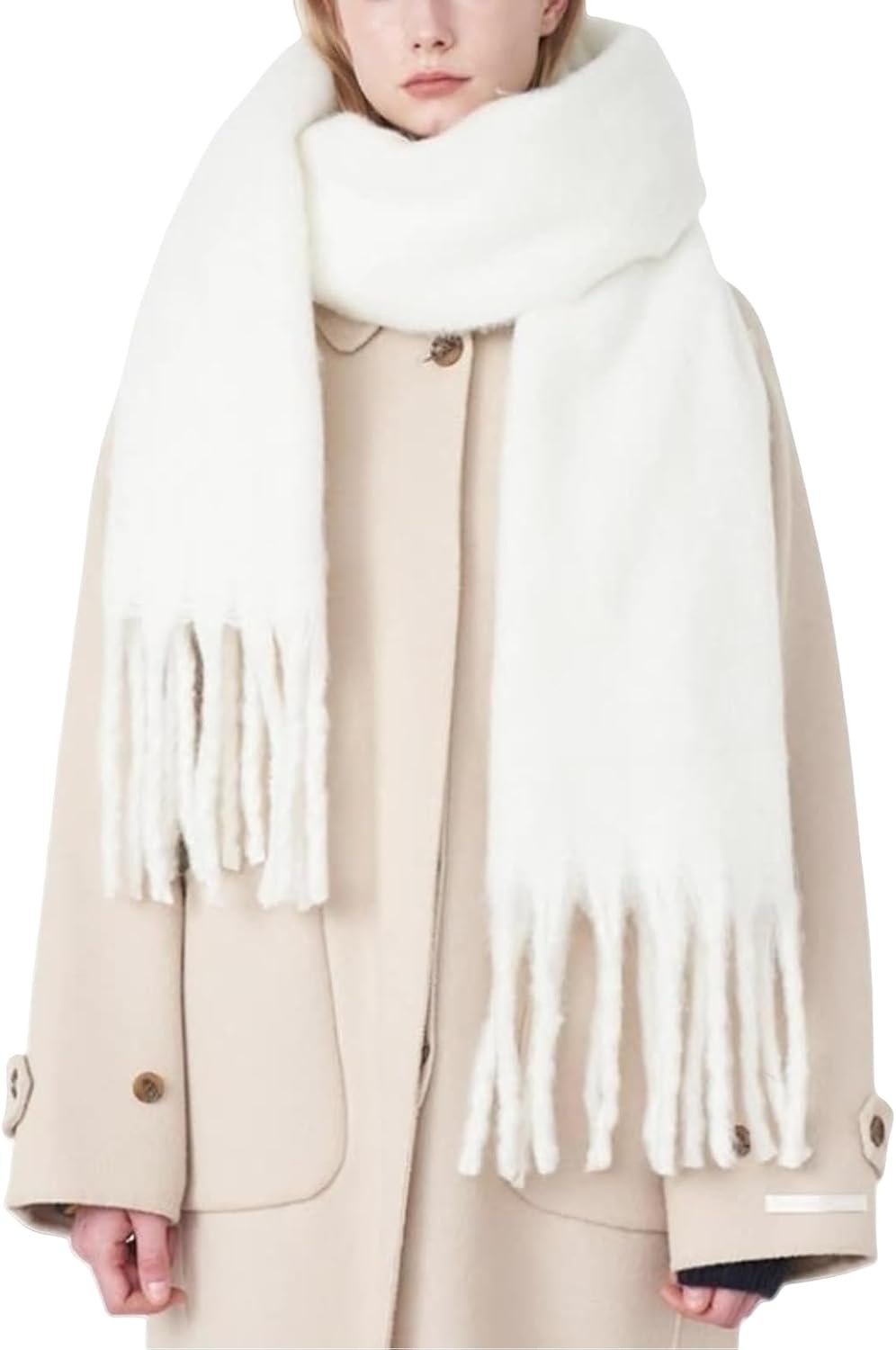 Chunky Scarf for Women Winter Oversized Thick Warm Tassel Scarves Cold Weather Large Blanket Soft Warm Shawl Wraps