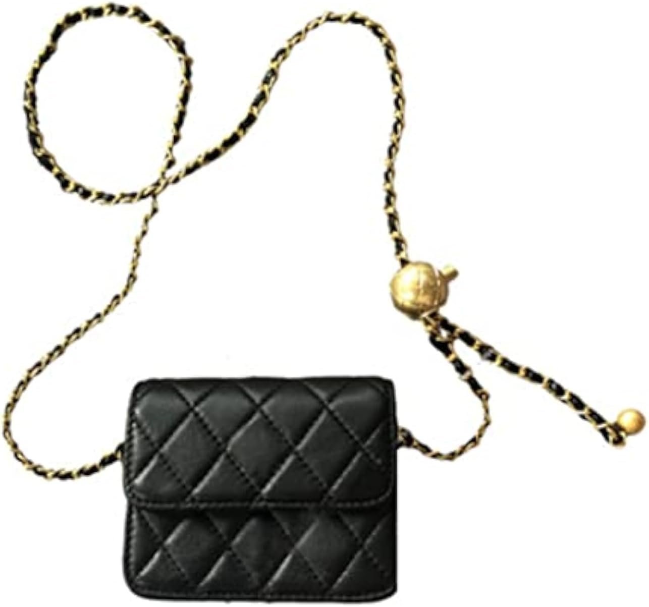 Mini Belt Bag Waist Bag for Women Fashionable Small Waist Bag Belt Bags for Women Trendy Y2k Accessories (Black,Small)