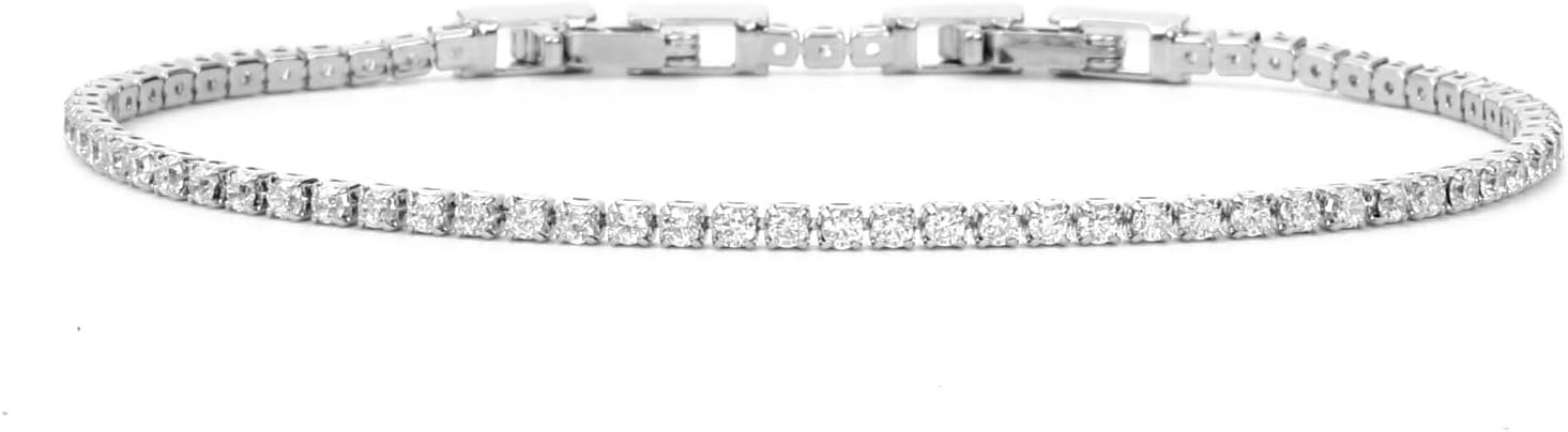 Tennis Bracelets for Women Dainty 14K Gold Plated Cubic Zirconia Tennis Bracelet Sparkly Rhinestone Bracelet Simulated Diamond Bracelets Tennis Jewelry for Women Men