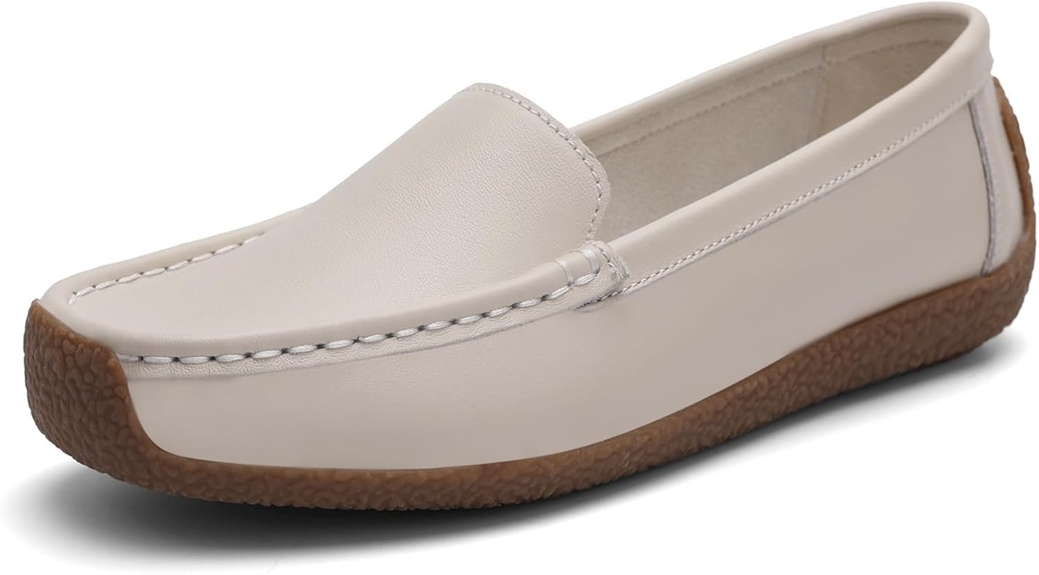 Women’s Comfortable & Lightweight Leather Loafers Slip-Ons Driving Walking Mocs Boat Shoes Cute Business Casual Dress Shoes Work Flats for Women