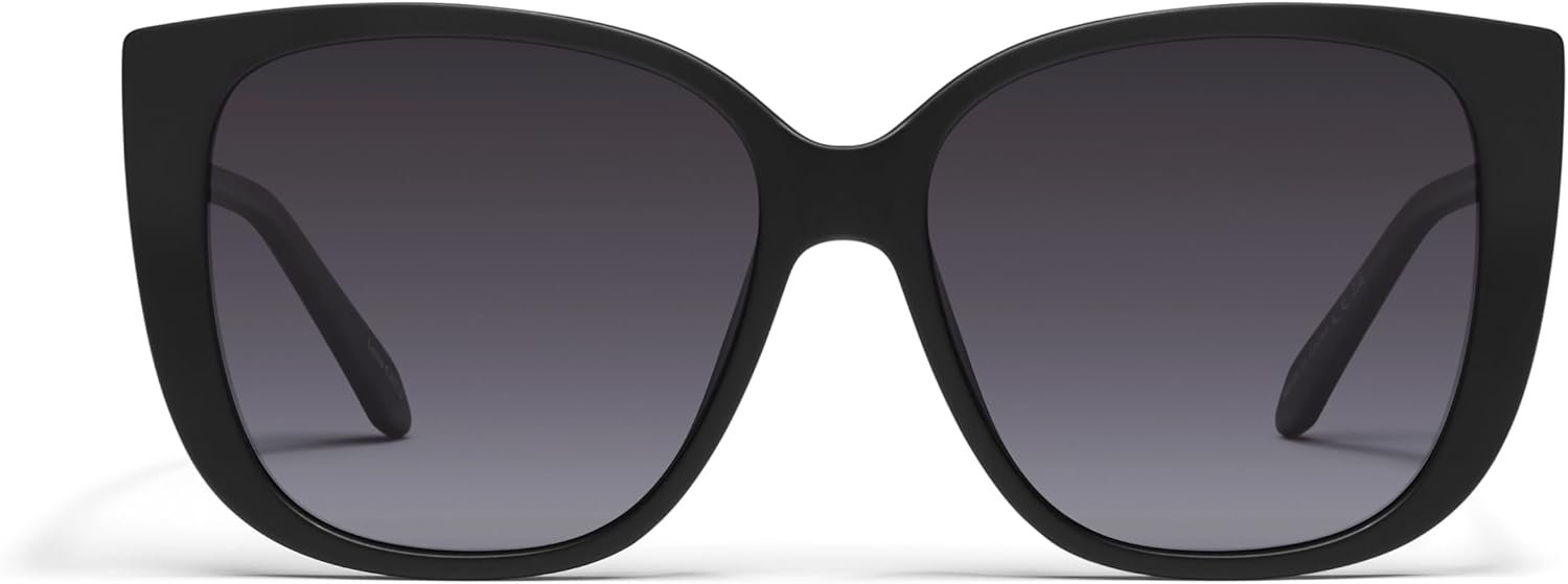 QUAY Ever After Oversized Sunglasses, Cat Eye Sunglasses With UV Protected Lenses, Designer Shades For Women