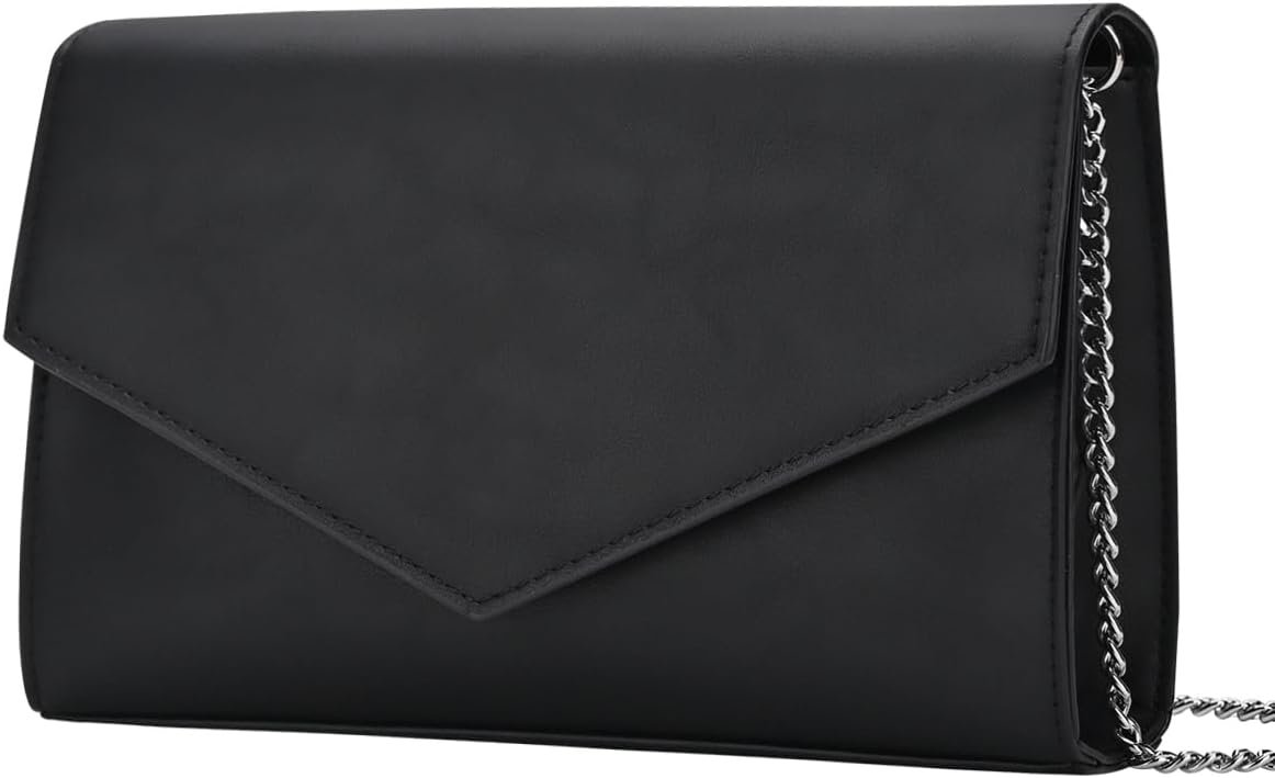 GM LIKKIE Clutch Purse for Women, Evening Envelope Clutch Bag, Crossbody Foldover PU Leather Shoulder Handbag