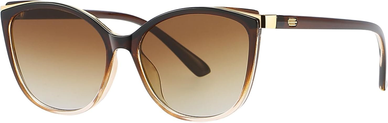 Soft Cat Eye Sunglasses for Women, UV400 Protection Cateye Shades | trendy fashion cat eye sun glasses for women, UV400 shades, lightweight big frame CL22017