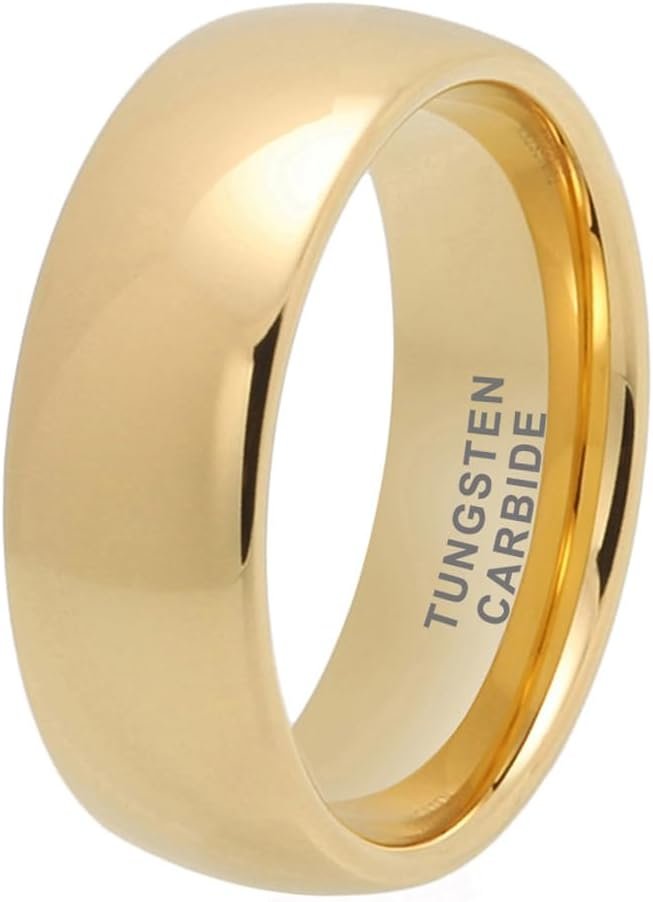 TUTISS 3mm 4mm 5mm 6mm 7mm 8mm 10mm Silver/Gold Tungsten Rings for Men Women Couple Fashion Jewelry Engagement Wedding Bands Domed Polished Comfort Fit