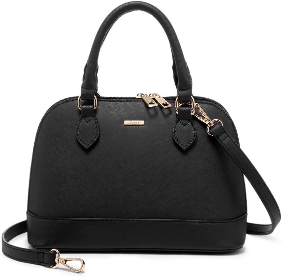 LOVEVOOK Purse for Women Crossbody Bags Classic Double Zip Top Handle Dome Satchel Bag