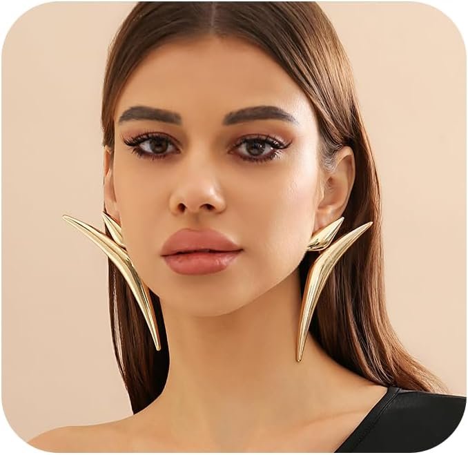 Unique Large Y2k Gold Statement Dangle Earrings for Women Exaggerated Big Irregular Oversized Silver Dangling Drop Earring Vintage Punk Jewelry Accessories