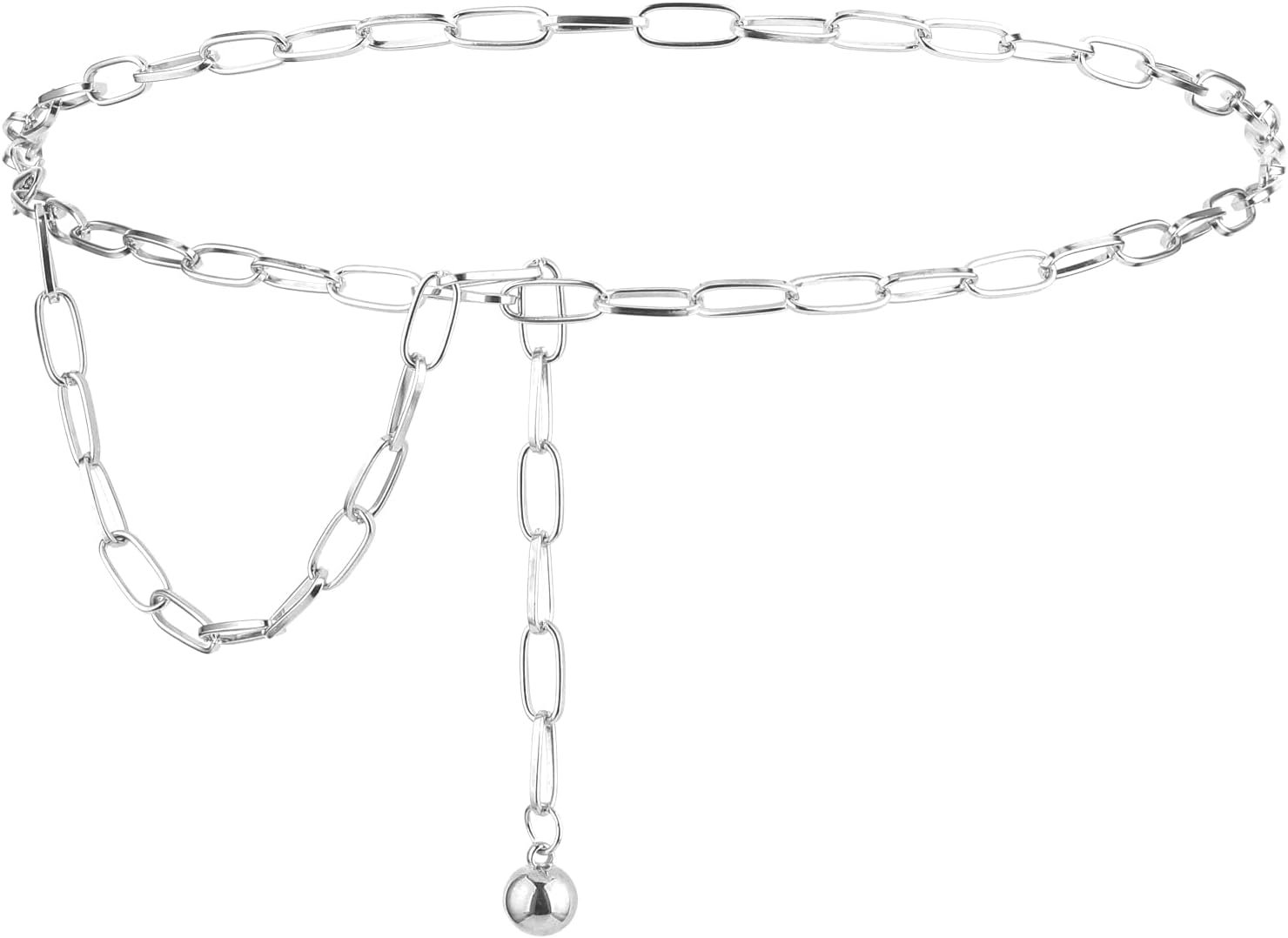 Molain Metal Women’s Chain Belt, Adjustable Western Waist Chain Belt Fashion Waist Belt for Jeans Pants Dresses