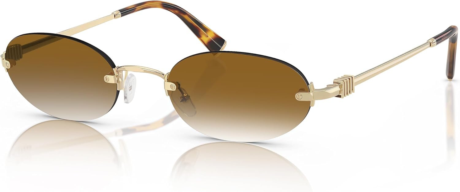 TYA Retro Small Oval Sunglasses for Women Men, 2026 Trendy Rimless Sun Glasses Fashion Narrow Shades Y2K Designer Sunnies