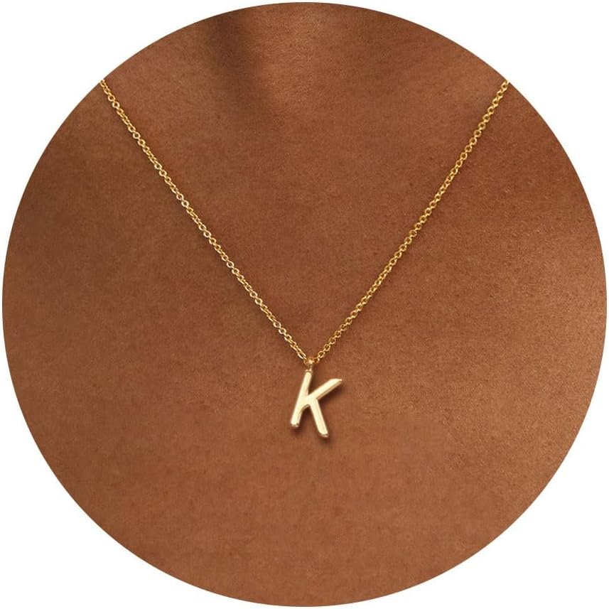 HANLI Initial Necklaces for Women – 14k Gold Plated Dainty Letter Necklace Alphabet A-Z Necklace Personalized Monogram Name Necklaces for Women Jewelry Gifts for Her