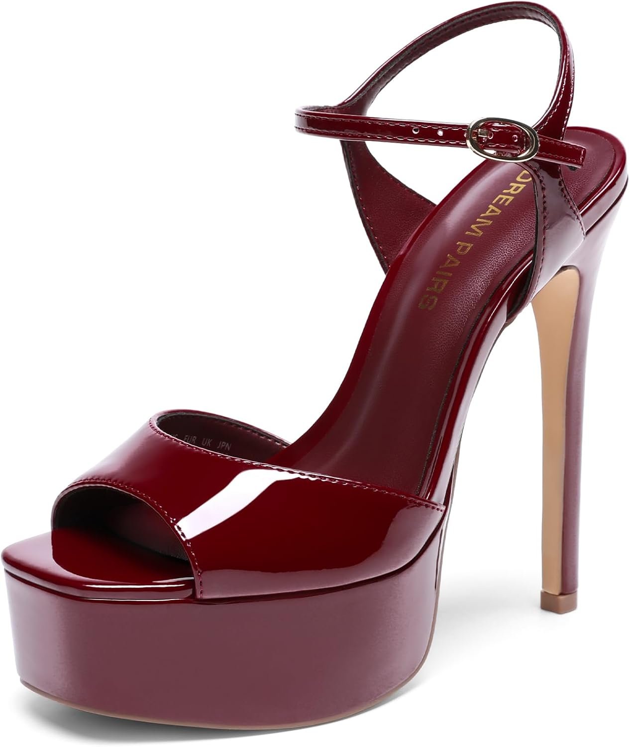 DREAM PAIRS Women’s High Platform Heels 5.75” Stilettos Open Square Toe Heeled Sandals Ankle Strap Sexy Comfort Dress Shoes Wedding Bridal Pumps 2026 Heels for Women