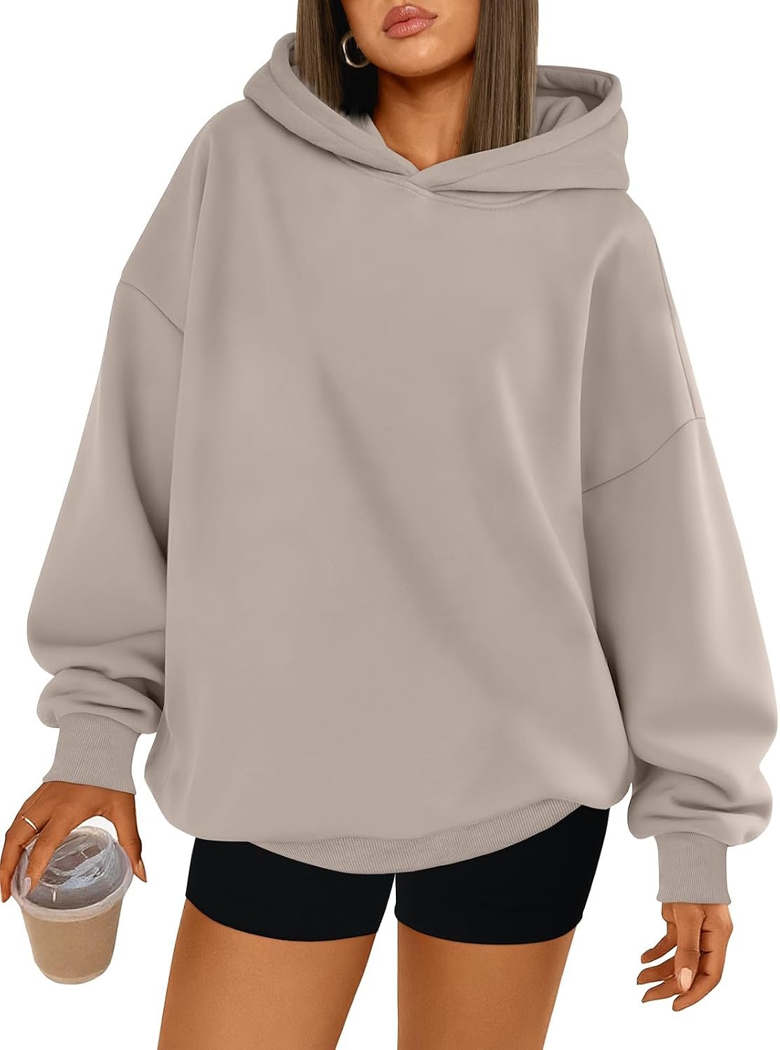 Trendy Queen Womens Oversized Hoodies Cute Comfrt Sweatshirt | Soft fleece pullover in a relaxed, oversized fit. Suitable for college outfits, trendy streetwear, and daily home wear
