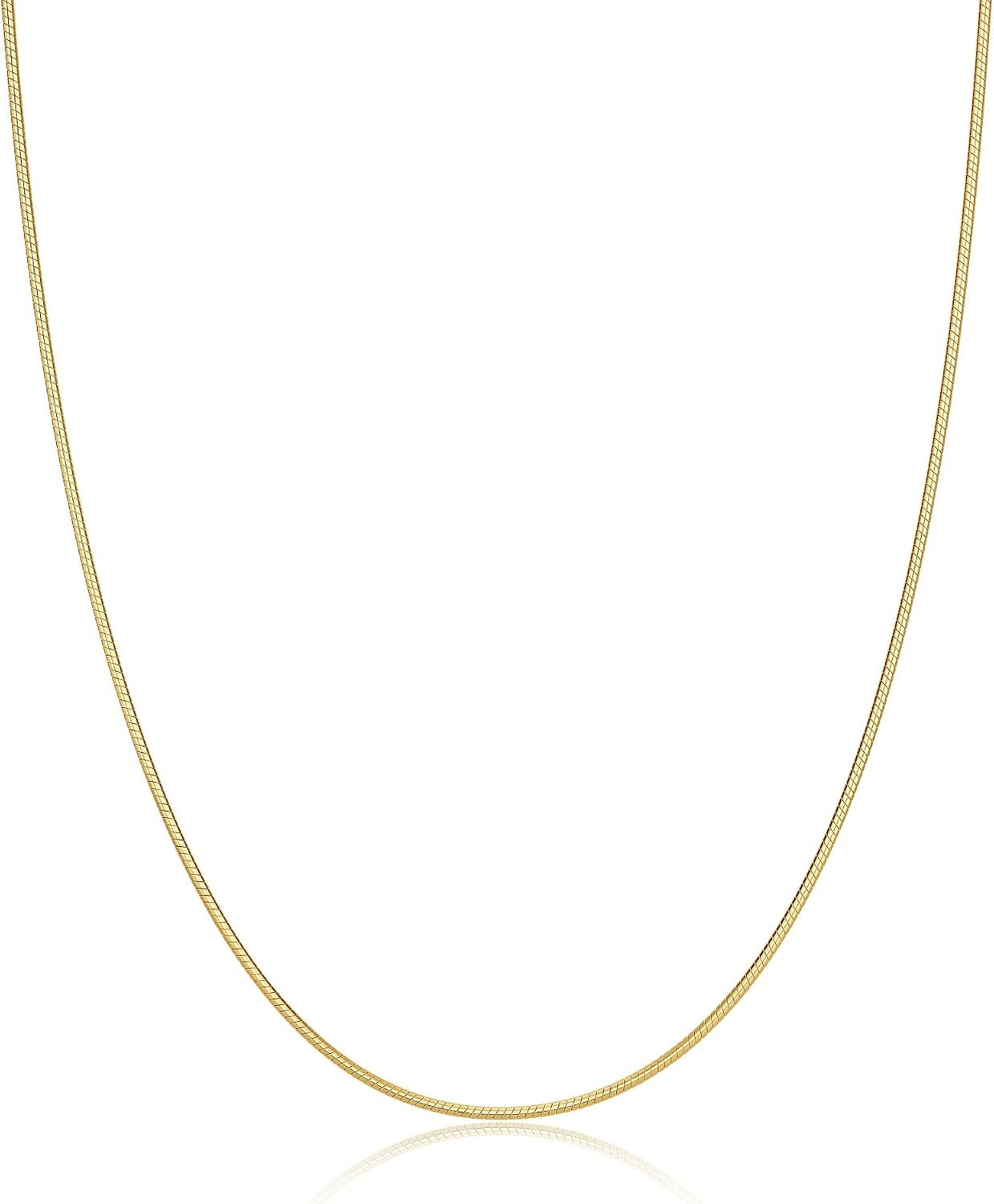 DEARMAY 14K Gold Plated Herringbone Necklaces for Women, Dainty Gold Snake Choker Chain Non Tarnish Trendy Simple Thin & Chunky Options Neckalce 1.5/3/5/6/8mm Chain Jewelry for Gifts