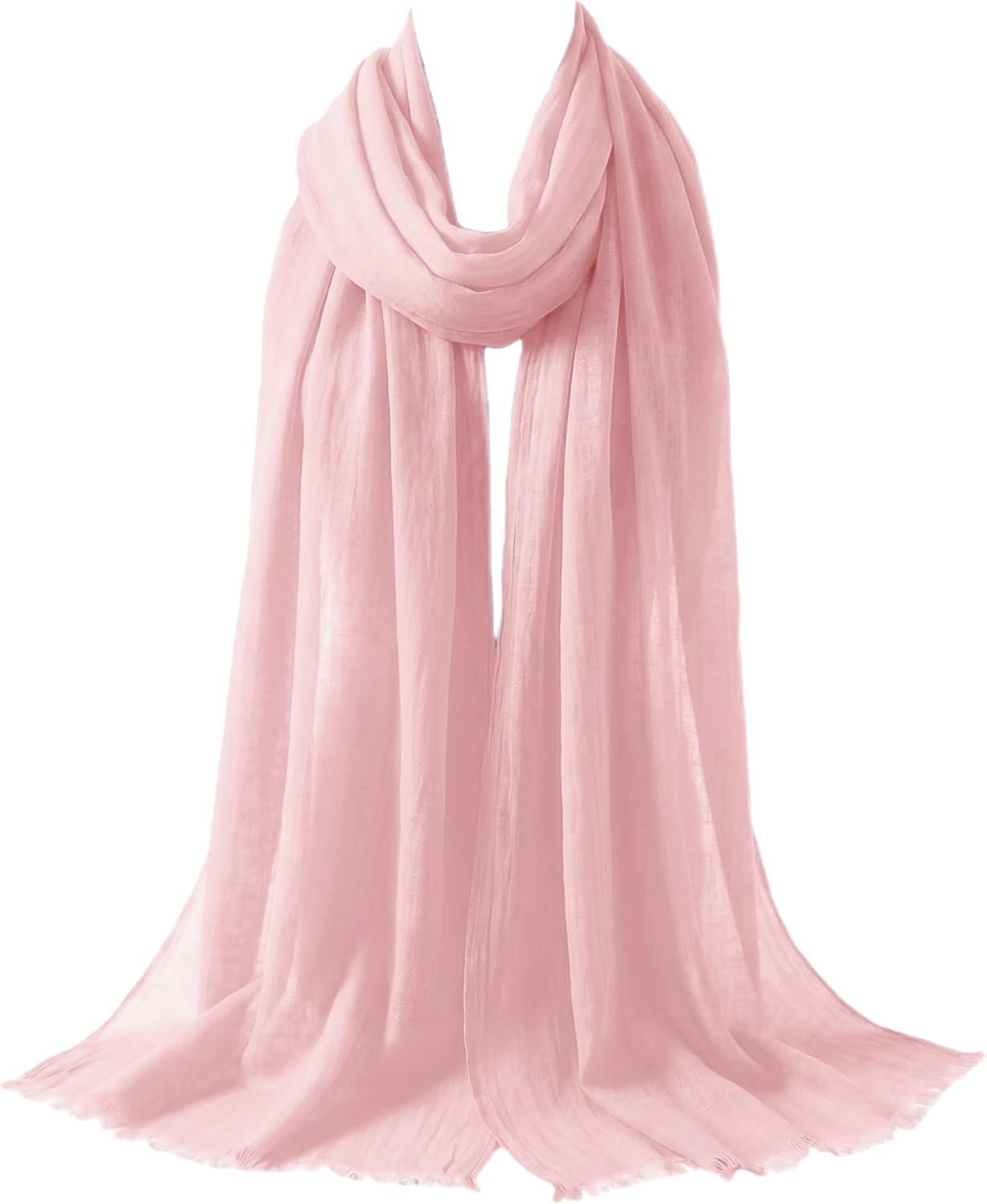 Lightweight Breathable Solid Color Soft Cotton and Linen Long Fashion Scarves Shawls Wrap for Women